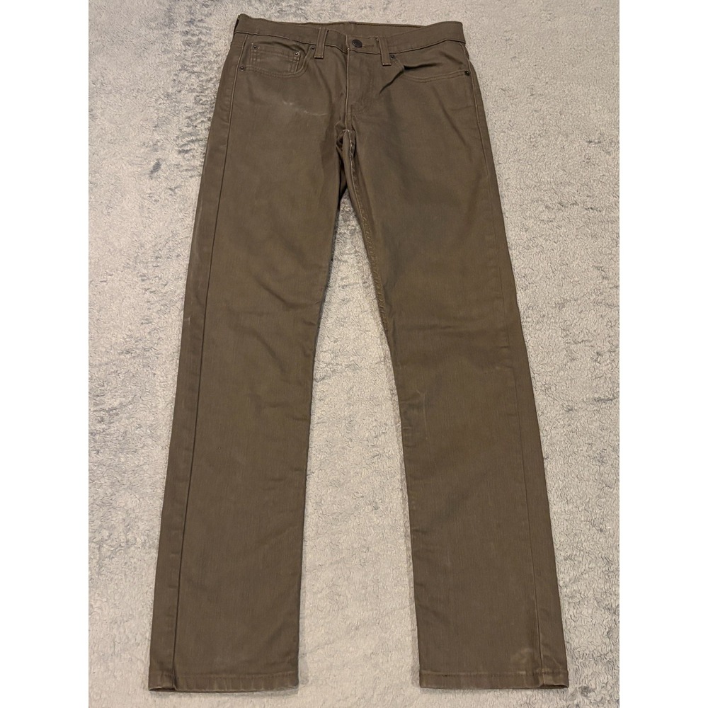 Levi's 511 Slim Jeans Men's 30x32 Army Green Coated Demin Stretch Casual
